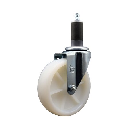 Service Caster 5'' SS Nylon Wheel Swivel 1-1/4'' Expanding Stem Caster SCC-SSEX20S514-NYS-114